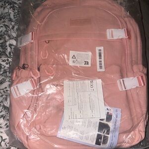 Pink Backpack with USB Charging Port